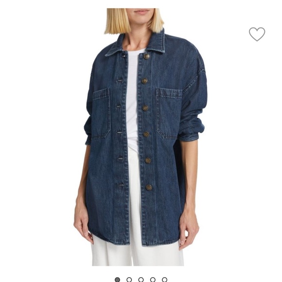 NWT Rag & Bone Lory Oversized Denim Shirt Jacket, size medium, dark denim - Picture 9 of 14